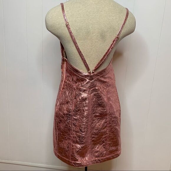 Metallic Pink Mini Dress For Love and Lemons Luna Sz XS - Picture 6 of 10